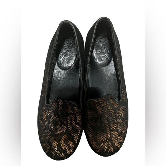 Dansko Olivia Flat Bronze Snake Skin Size 37/ - Picture 4 of 6